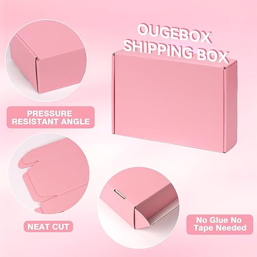 Miniatura 4 de Cajas de envío rosas para pequeñas empresas de 6 x 4 x 1.6, paquete de 50 cajas de cartón corrugado para embalaje de envío, regalo rosa