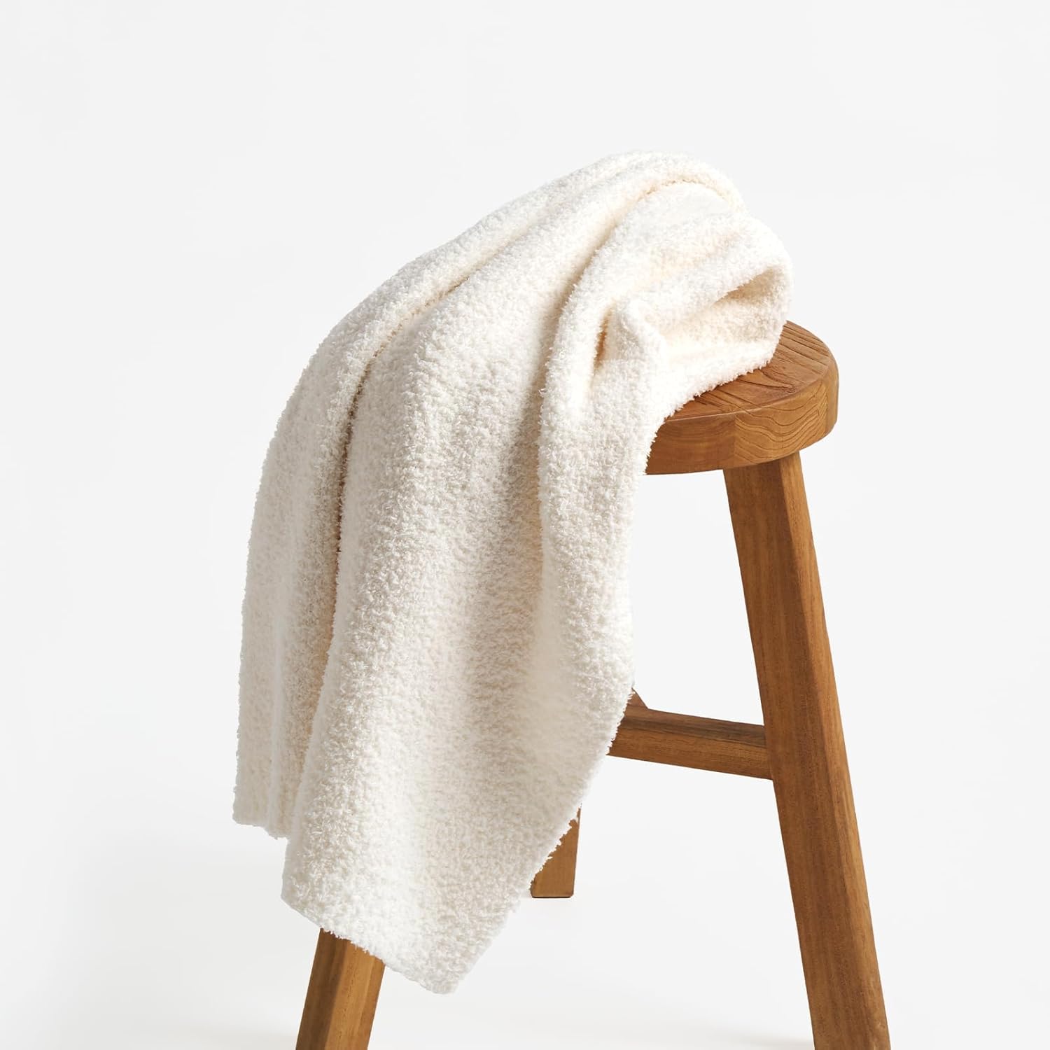 EVERGRACE Soft Plush Baby Blanket for Boys Girls, Double-Sided Fleece Fuzzy Toddler Nursery Blanket Lightweight Warm Cozy Throw Blanket for Baby Crib, Couch, Bed, Ivory White, 50"x60"