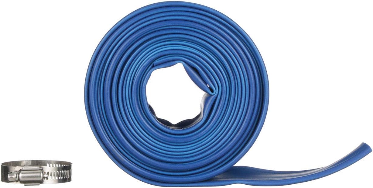 Blue Devil 25-Foot Vinyl Backwash Hose for Pool with Hose Clamp, 1-1/2" W x 25' L