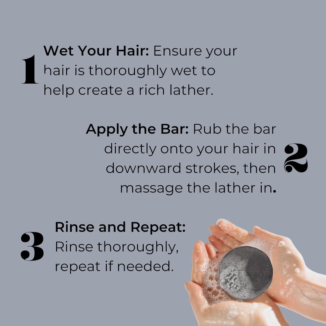 All Natural Shampoo and Conditioner Set for Fine Hair, Bar Shampoo and Conditioner Set with Activated Charcoal to Detoxify, Rejuvenate Scalp and Removes Build-up, 3 oz & 2 oz, Pack of 2, Reset