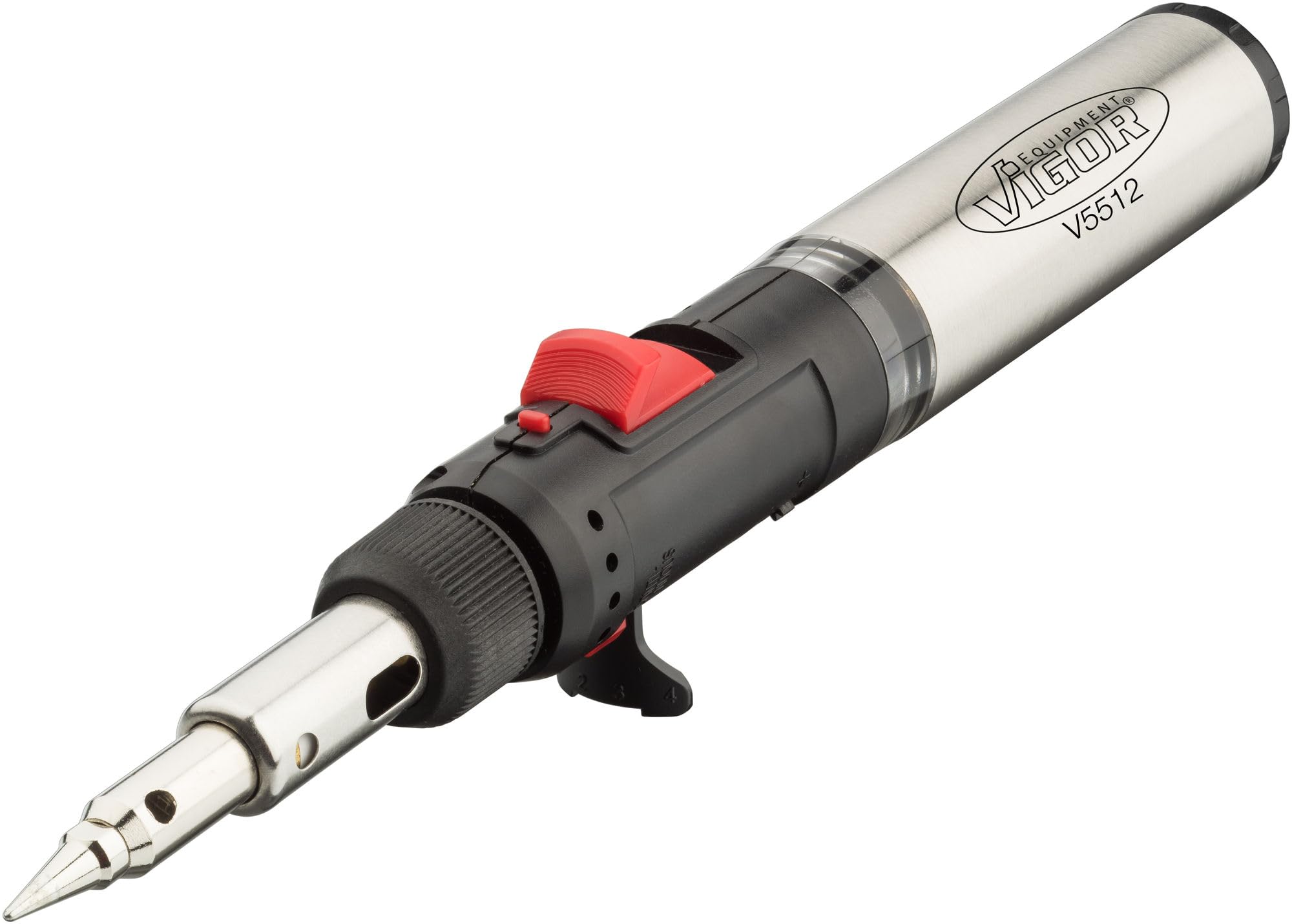 ViGOR Set di saldatori a gas V5512 I 7 diversi tori I Combina saldatore, torcia e pistola ad aria calda I 12 pezzi singoli