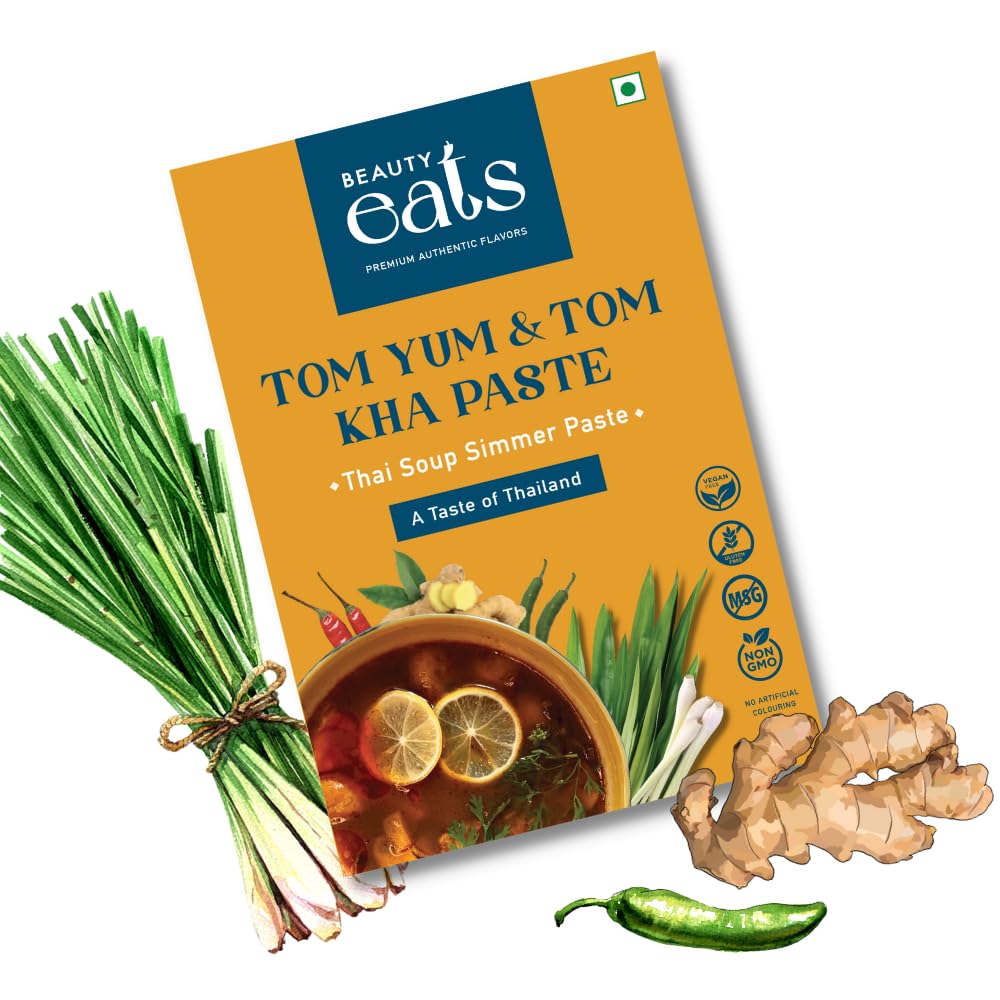BeautyEats Tom Yum&Tom Kha Paste|100% Vegetarian Thai Paste|Msg Free|Preservative Free,Ready To Cook Thai Paste|No Artificial Coloring|Serves 5-6 People|Vegan(Pack Of 1,100Gm) (B0D8QM456Q) Amazon Price History, Amazon Price Tracker