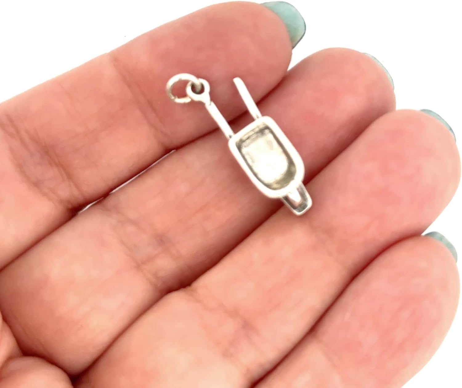 TRJ Wheelbarrow 3D 925 Solid Sterling Silver Charm Pendant Bracelet Jewelry Making Supply