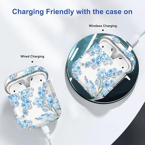 Miniatura 4 de Maxjoy Funda para AirPods, funda transparente para AirPods, bonita funda suave y transparente para AirPod de 2ª generación para mujeres, con clip