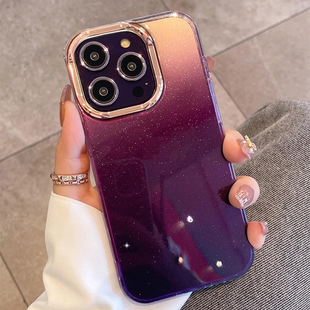 Coque iPhone 14 Plus violet pailleté pour briller en soirée - 7