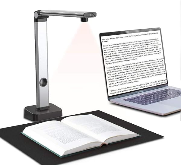 JOYUSING Scanner per Documenti Portatile HD da 14 MP, Scanner per libri, acquisizione formato A3, OCR multilingue intelligente, Converti in PDF/Word/Txt/Excel su Windows e PDF su Mac - 1