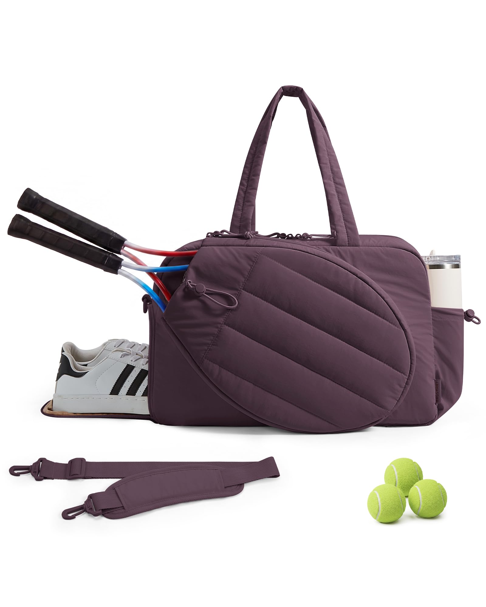 BAGSMART Tennis Gym Bag for Women, Quilted Pickleball 15.6" Laptop Backpack
