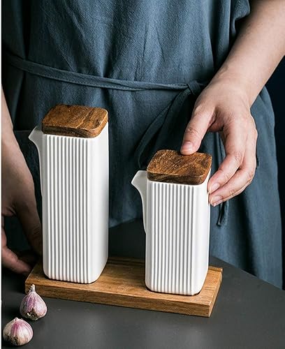 Miniatura 6 de Botella dispensadora de cerámica, dispensador de botellas de aceite o vinagre, moderno dispensador de condimentos líquidos de mesa de cerámica,