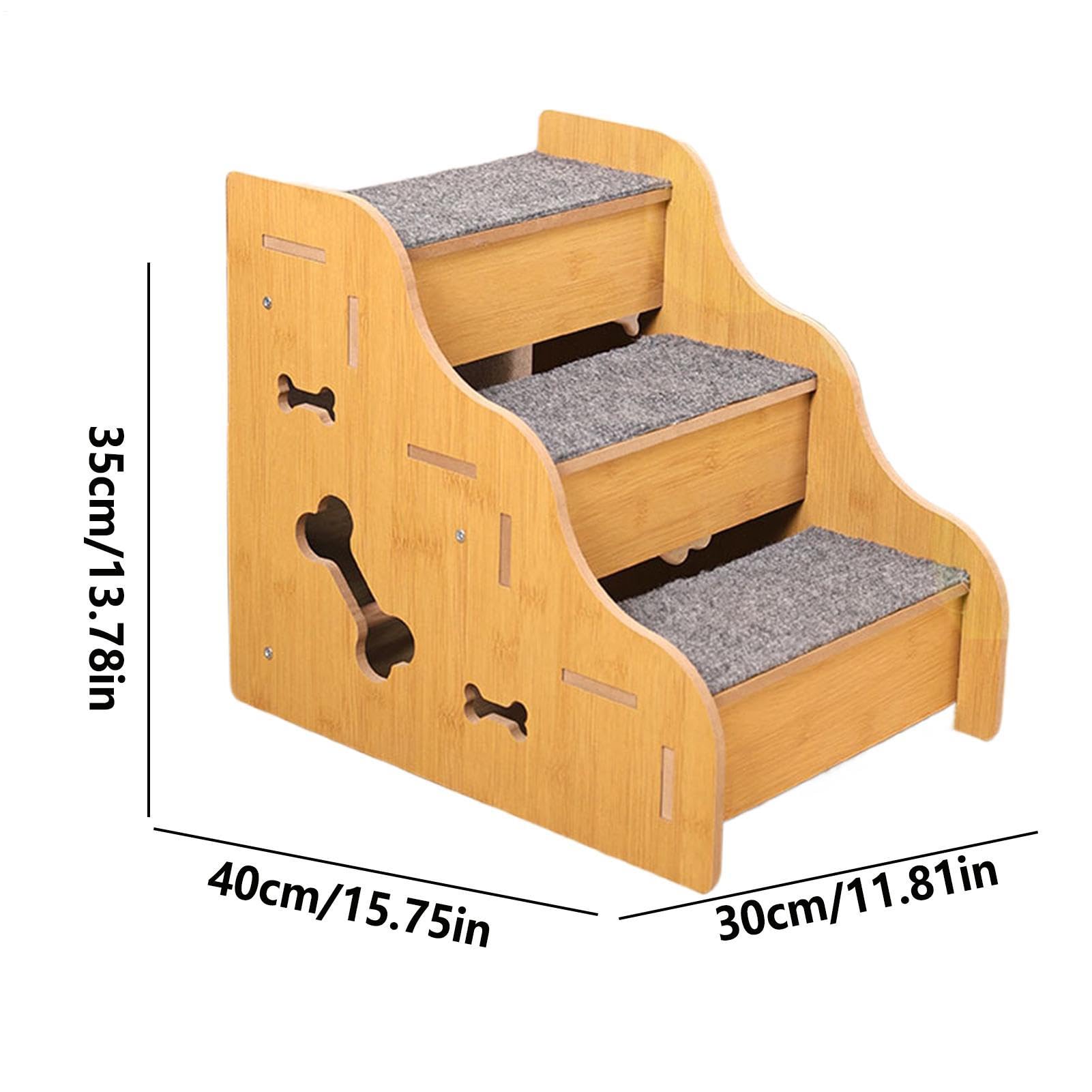 Pet Ramp Stairs, Indoor Dog Steps, Furniture Climbing Aid, Soft Non-Slip Steps for Sofa Bed Couch Window RV, Easy Access for Small Medium Large Dogs Cats, Apartment Bedroom Living Room Access