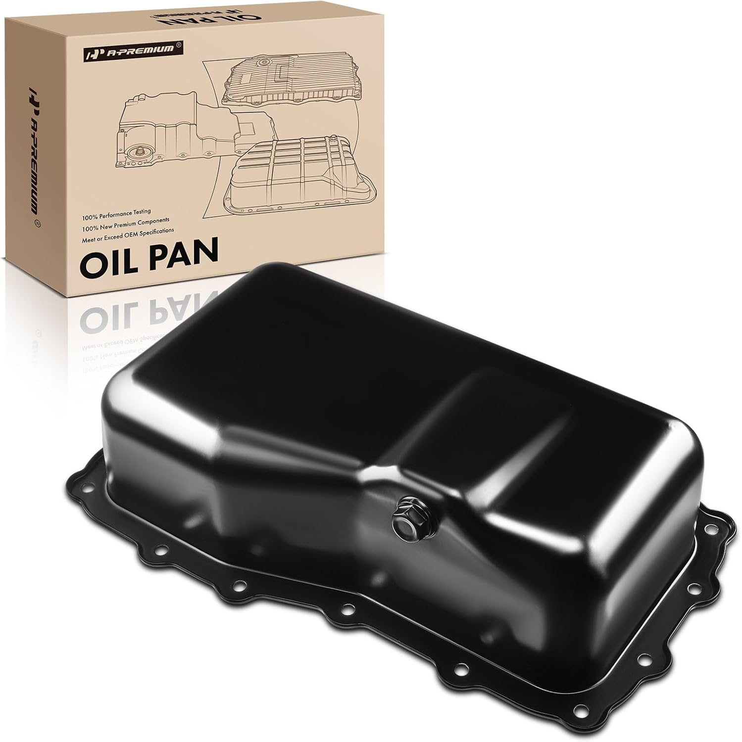 A-Premium Engine Oil Pan Sump with Drain Plug Compatible with Dodge Grand Caravan & Chrysler Town & Country, 2008 2009 2010, 3.8L, Replaces 4892386AA