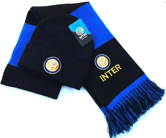 Set Kit Inter Sciarpa Tubolare + Berretto Ufficiale Invernale in Acrilico  SETINTFA04CUFNE : Amazon.it: Sport e tempo libero