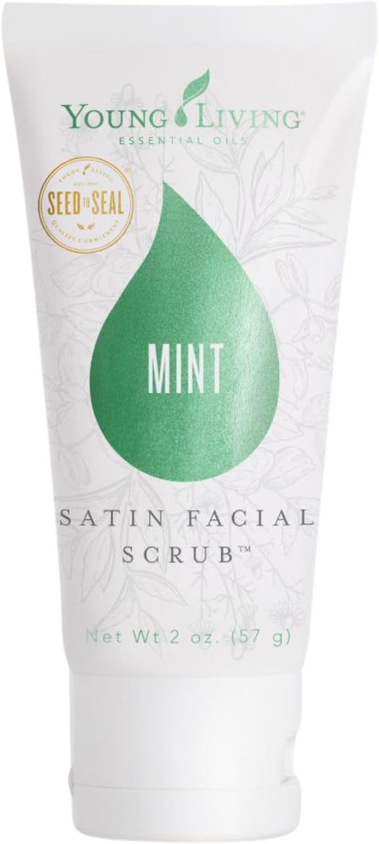 Young Living - Satin Facial Scrub Mint 2 oz | Gentle Exfoliation & Skincare | Dead Skin Removal & Renewal | Bright Complexion | Suitable for All Skin Types