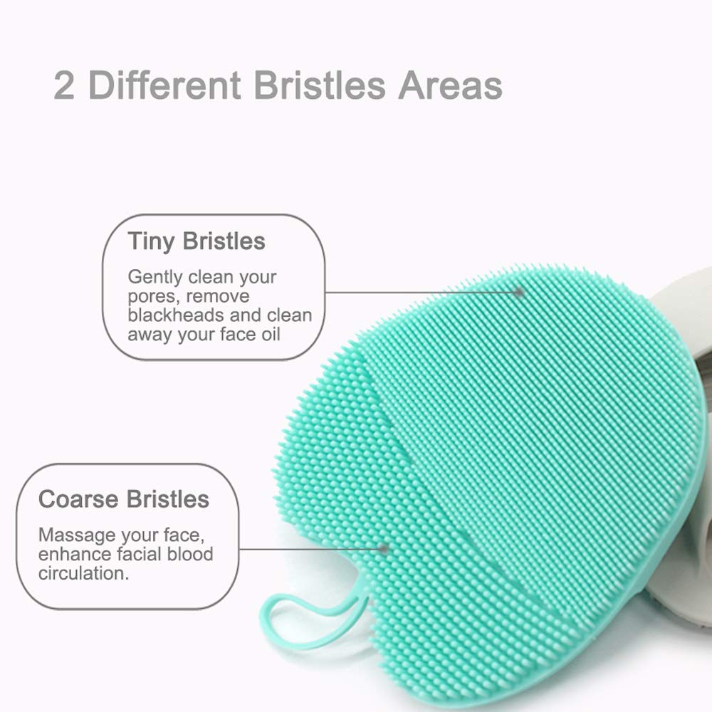 INNERNEED Manual Silicone Face Brush Facial Scrubber Pads for Cleansing, Exfoliating, Anti-Aging Face Massage, Handheld for Sensitive and all Kinds of Skin (Pack of 2)