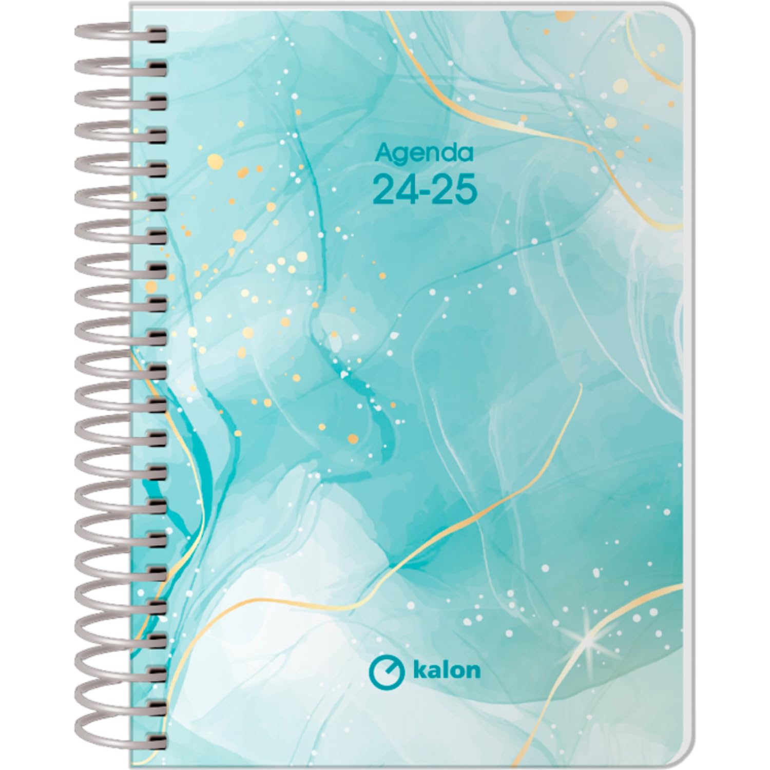 Dohe - Agenda Escolar 2024 2025 - Día por Página, Tamaño A6 (12x17 cm), Cierre de Anillas, Español e Inglés, Septiembre a Junio, Material Escolar - KALON Jade