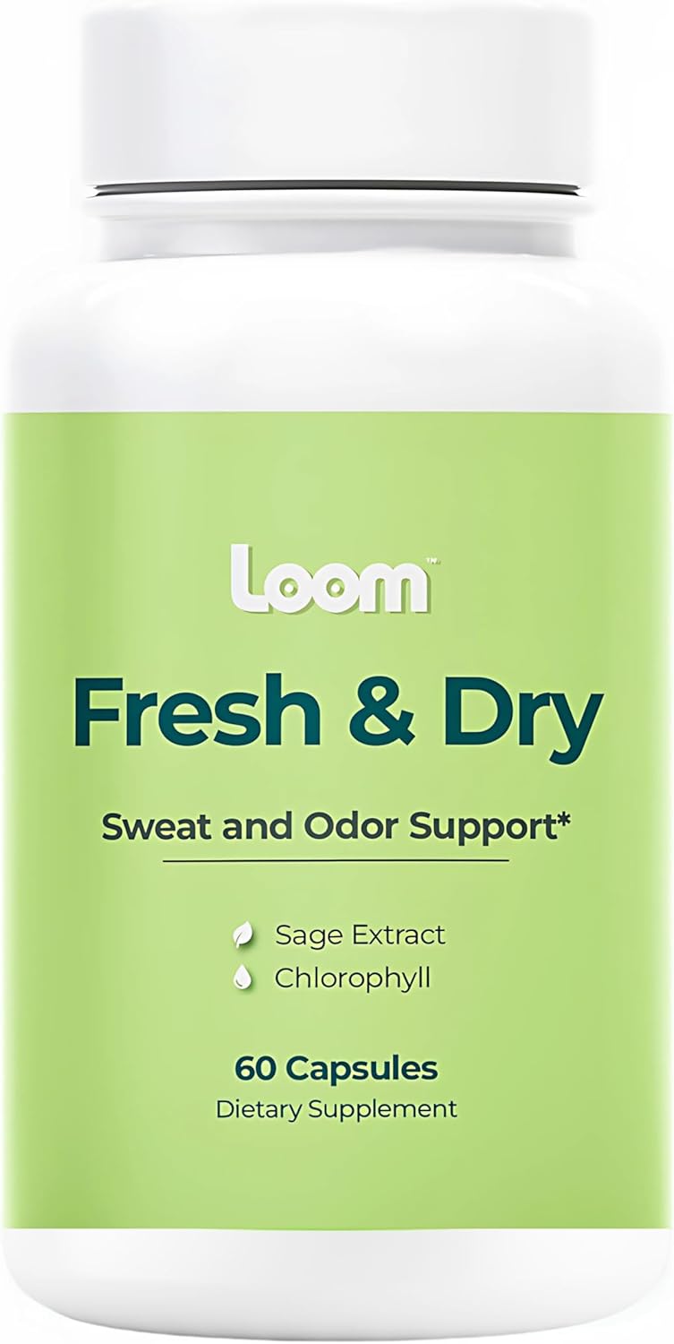 Body Odor & Sweat Support Supplement – Sage Extract & Chlorophyll – Natural Internal Deodorant & Perspiration Aid (60 Vegan Capsules)