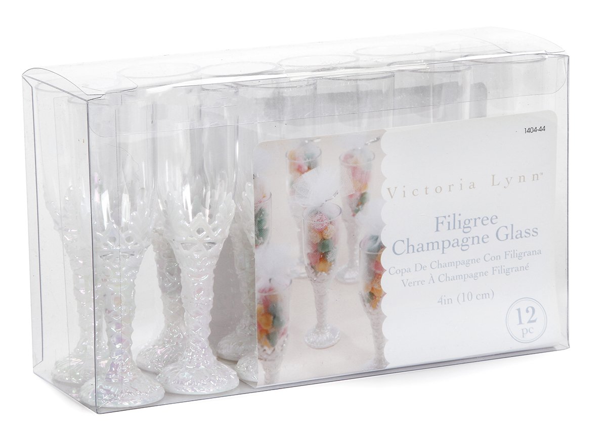 Champagne Glass - Filigree Finished Edge - 4 inches - 12 pieces