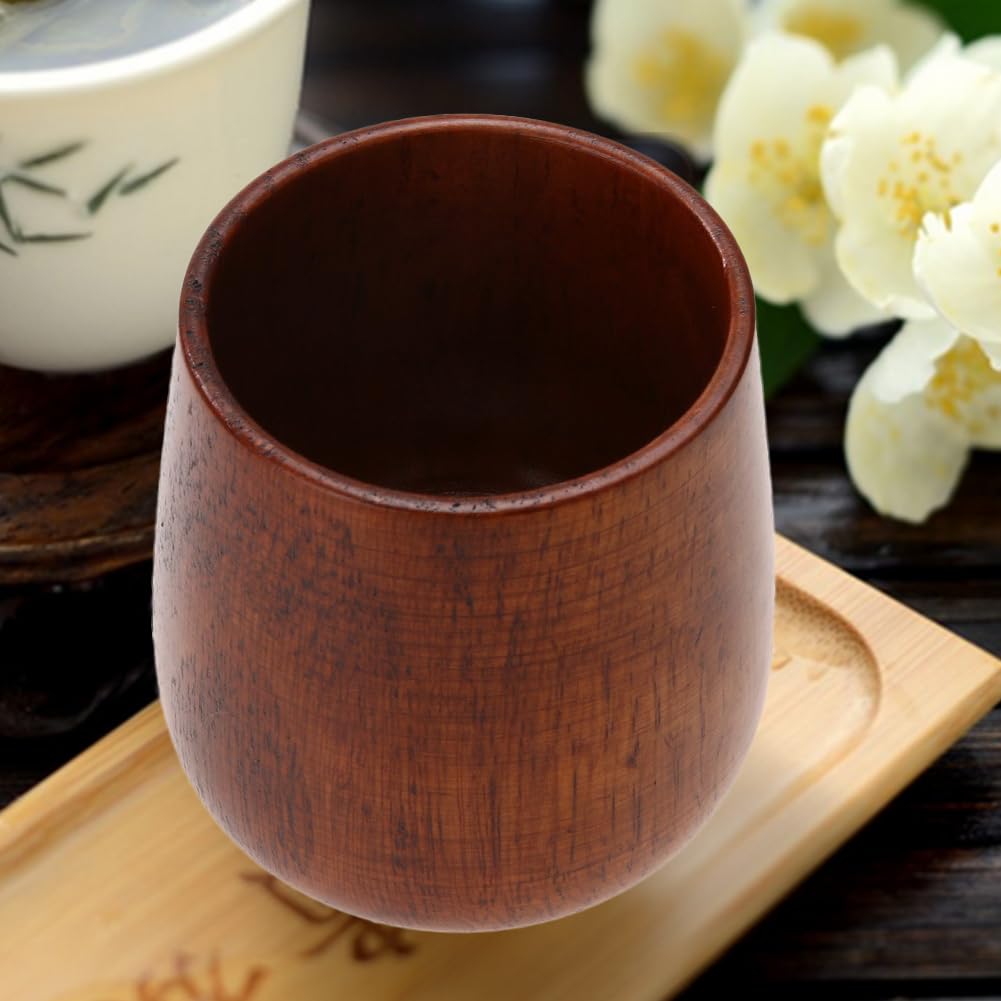 Shanrya Tazza Da Tè In Legno Naturale Portatile Con Manico - Per Caffè, Tè, Latte, Uso Esterno E Viaggi
