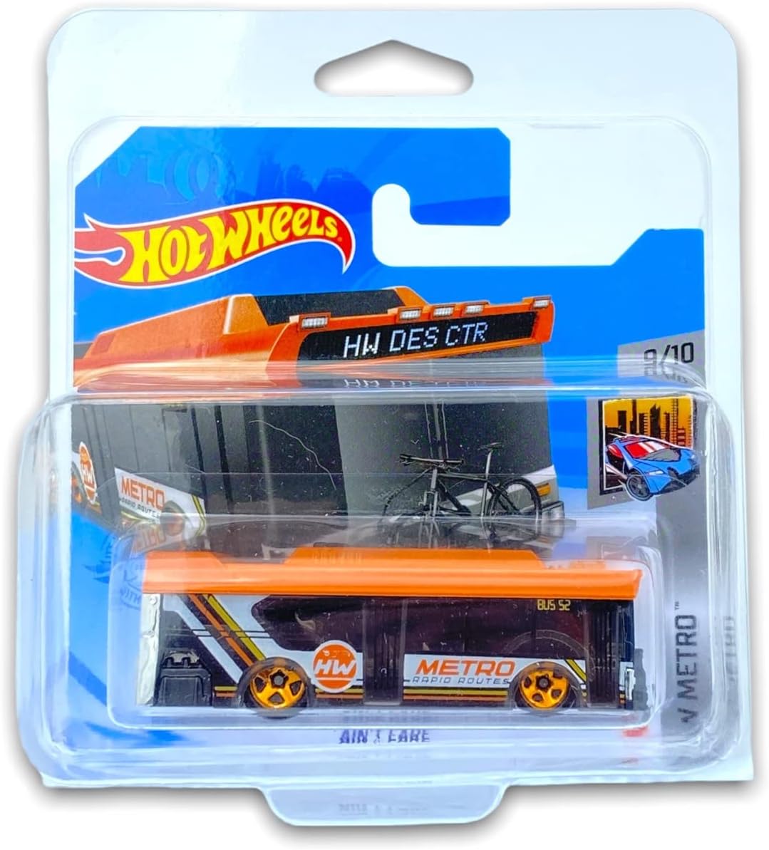 Hot Wheels Ain't Fare (Orange) 9/10 HW Metro 2021-155/250 (Short Card) *** available in A KLAS CAR KEEPER PROTECTIVE COLLECTORS CASE *** GTB64