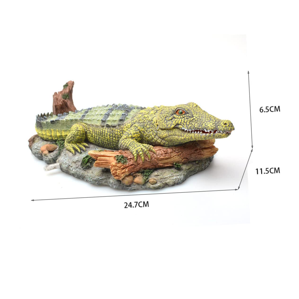 BESPORTBLE 2stücke Aquarium Dekoration -krokodil Statue Für Fischbecken Und Künstliche Dekoration Für Aquarien Und Terrarien Luftbetriebene Kunstwerke