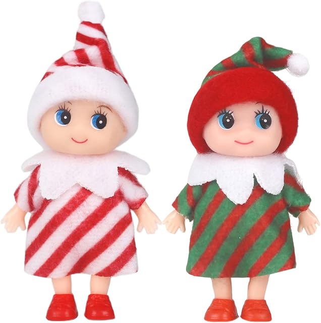 Christmas Baby Elf Doll for Boys&Girls,Christmas Accessory Tiny Baby Elf Doll Christmas Tradition Mini Elf Baby Doll Novelty Toys,Baby Elves Dolls Toy for Kids Xmas New Year Gift Stocking Stuffers