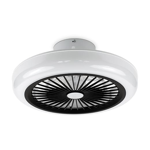 Noaton Deckenventilator mit Beleuchtung 11045B Polaris, Schwarz, LED Dimmbar, 3 Farbtemperaturen, Fernbedienung, Timer, Luftdurchsatz bis zu 40 m3/min, für Wohnzimmer Schlafzimmer, Durchmesser 45cm