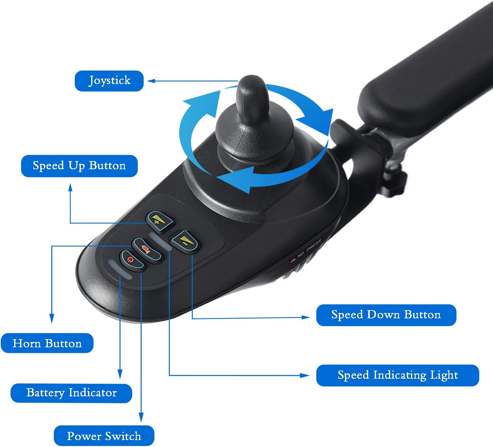 Widen 20" Folding 500W Electric Wheelchair, Intelligent Folding Electric Wheelchair for Adults, Extended seat More Comfortable Power Wheelchair，Durable Wheelchair (Silver)