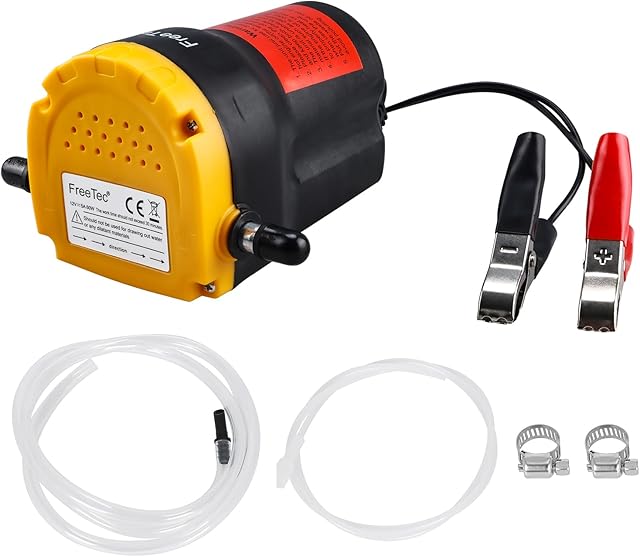 FreeTec Pompa do odsysania oleju, 12 V, 60 W, pompa olejowa, pompa paliwowa do wymiany oleju, olej silnikowy, olej opałowy