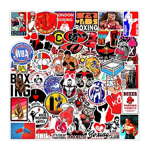 Boxeo Stickers 100 piezas, pegatinas para ordenador portátil, paquete de pegatinas de vinilo de bomba para equipaje de coche, monopatín, motocicleta, pegatinas para adolescentes y adultos