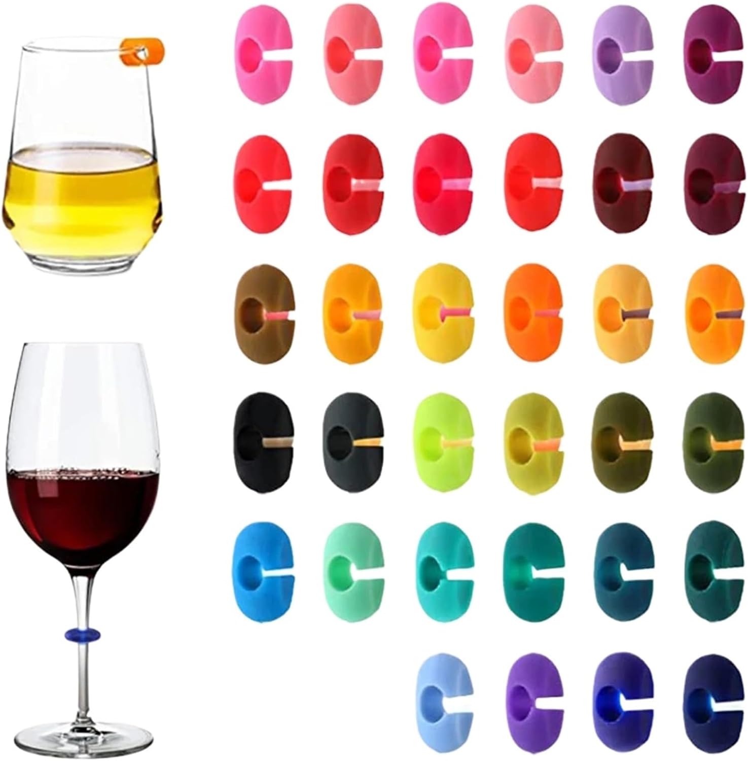 wine glass charms 240/360/480pcs Silicone Wine Glass Marker Drink Cup Goblet Label Reusable Mug Marking Tag Recognizer Identification