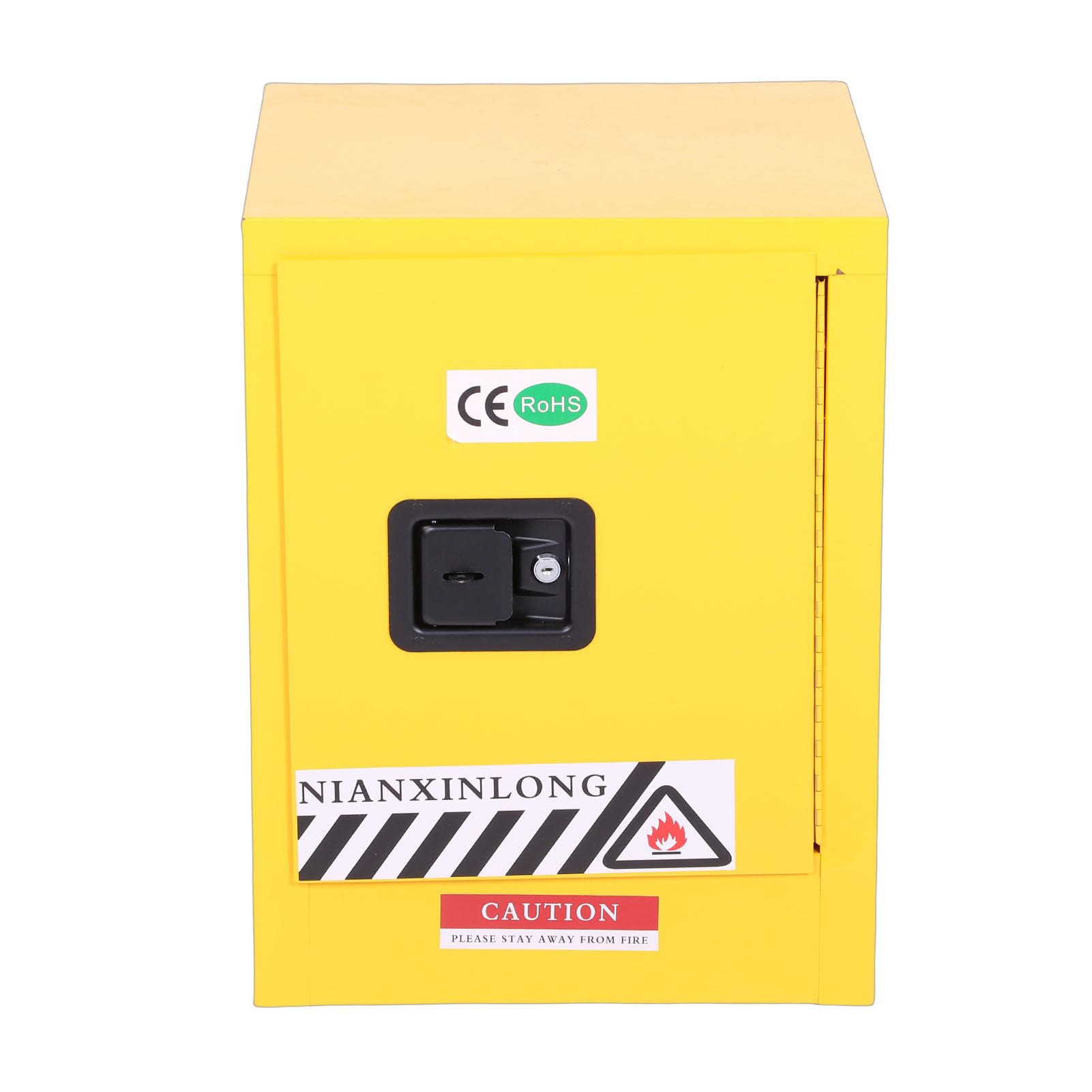 Oumefar Armadio di Sicurezza Resistente Al Fuoco per Stoccaggio Industriale di Materiali Pericolosi Acciaio Giallo 56 X 43 X 43 Cm