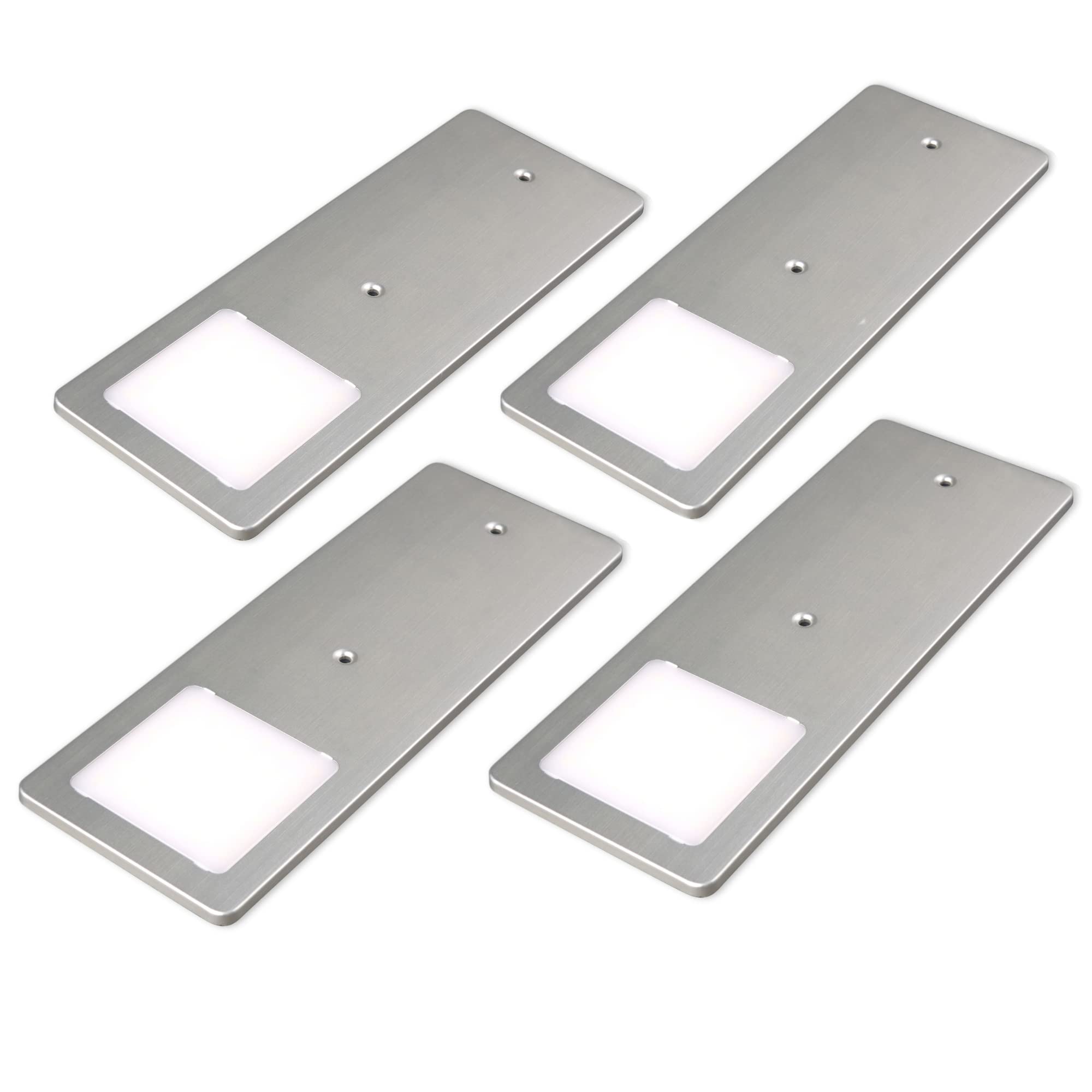 kalb | LED Unterbauleuchten silber 5W- sehr flache Küchenleuchte, Auswahl:4er Set warmweiss…