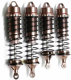 Shock Absorber Set Front And Rear Compatible With 1 8 Outcast And 1 7 Mojave RC Cars Metal Upgrade Parts(BROWN)