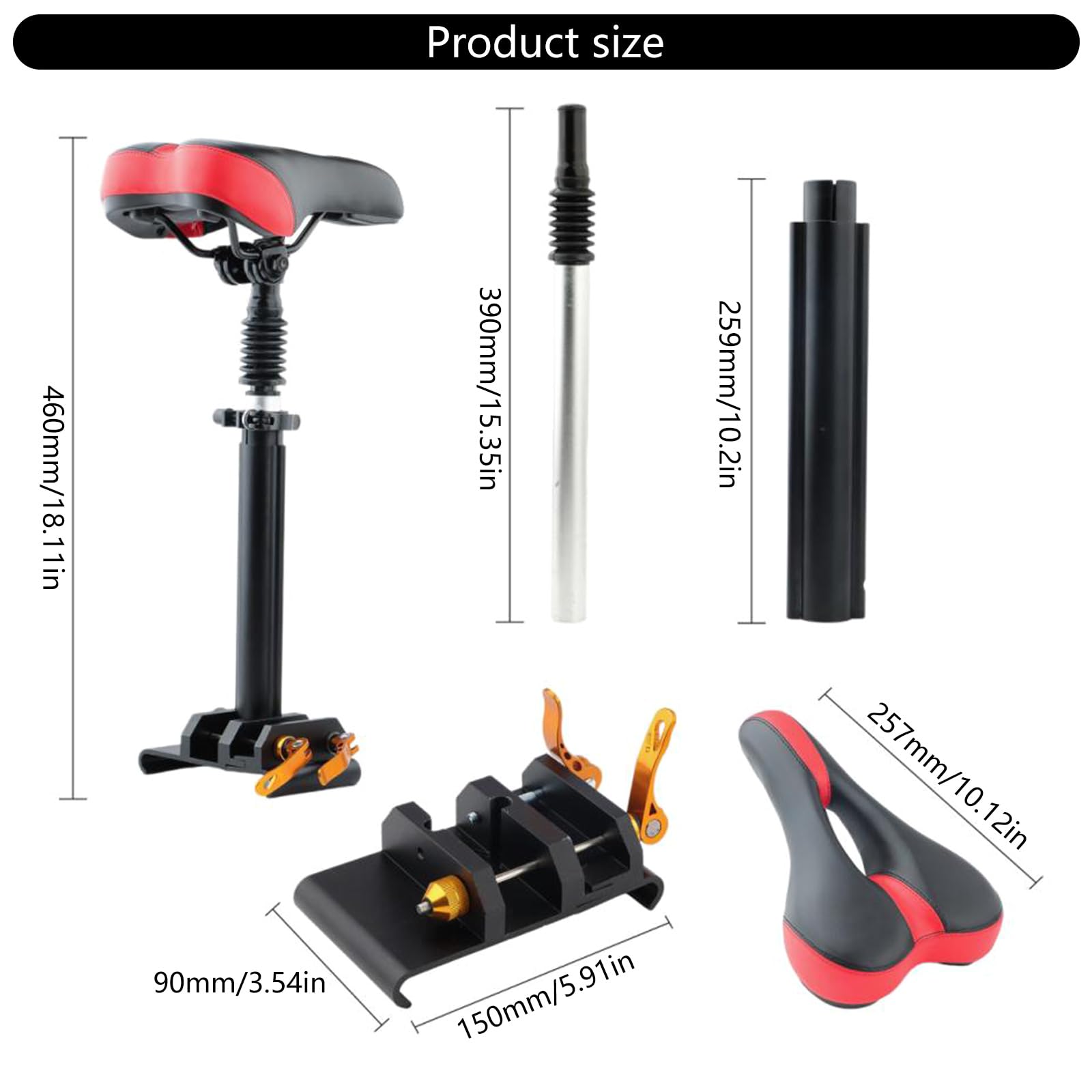 Sedili per scooter elettrico Allegati Sedili Scooter pieghevoli Sostituzione Selle regolabili Scooter elettrico Sedili