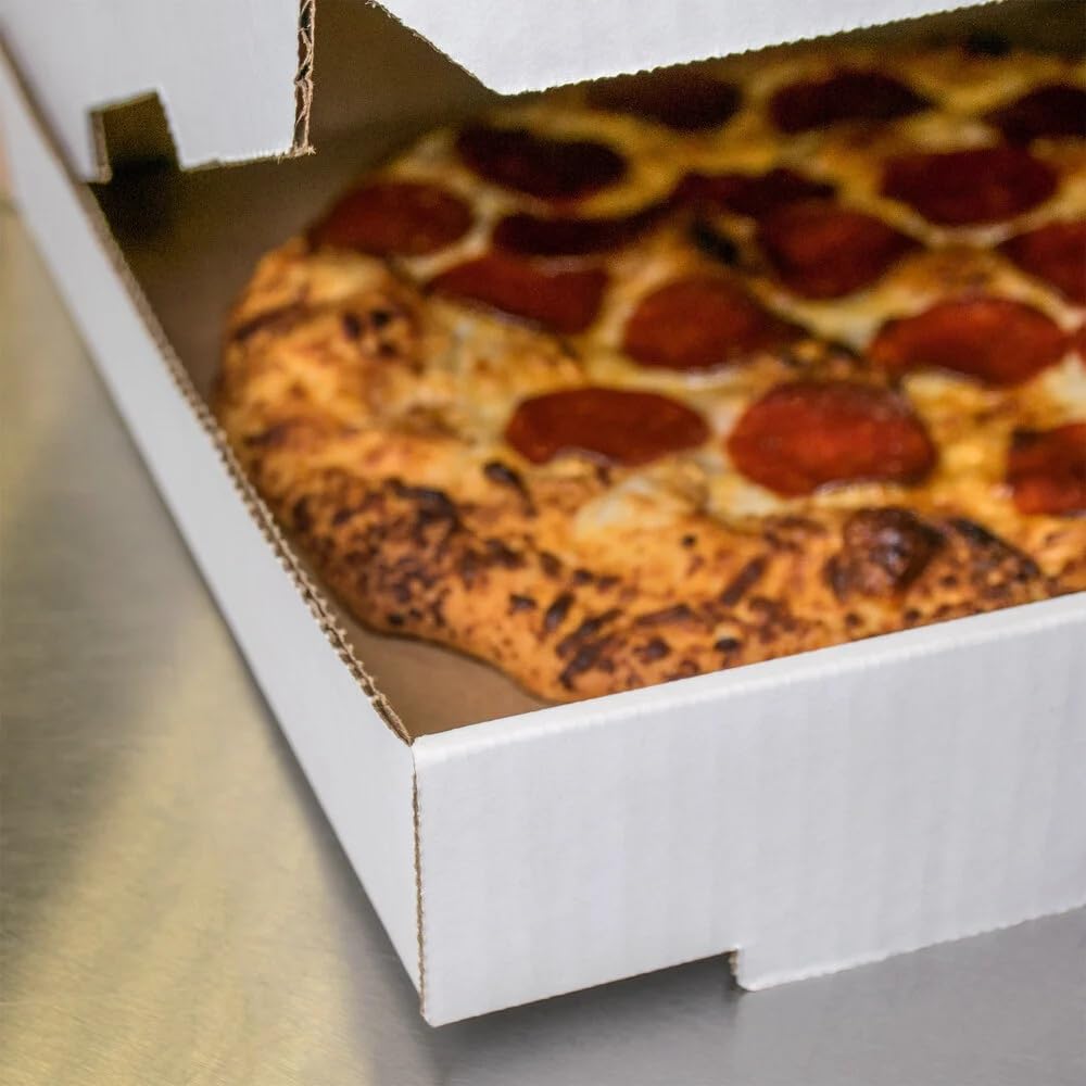 Glownary Plain White Pizza Box, Corrugated Cardboard, Customizable, 25-Count Bundle (20 x 20)