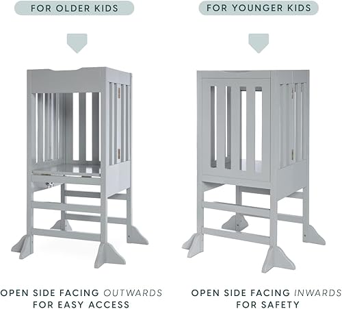 Miniatura 5 de Milliard Taburete de cocina de madera para niños plegable para niños y niños pequeños natural