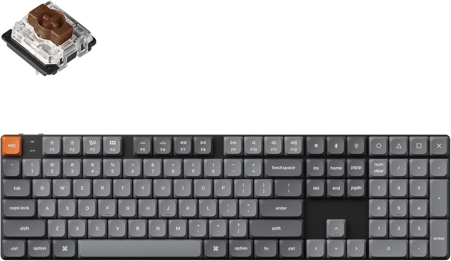 K5 Max Ultra-Slim Wireless Custom Mechanical Keyboard, QMK/VIA Programmable 3-Mode Bluetooth/2.4 GHz/Wired with White Backlight Low Profile Gateron Brown Switch, PBT Keycaps for Mac Win Linux