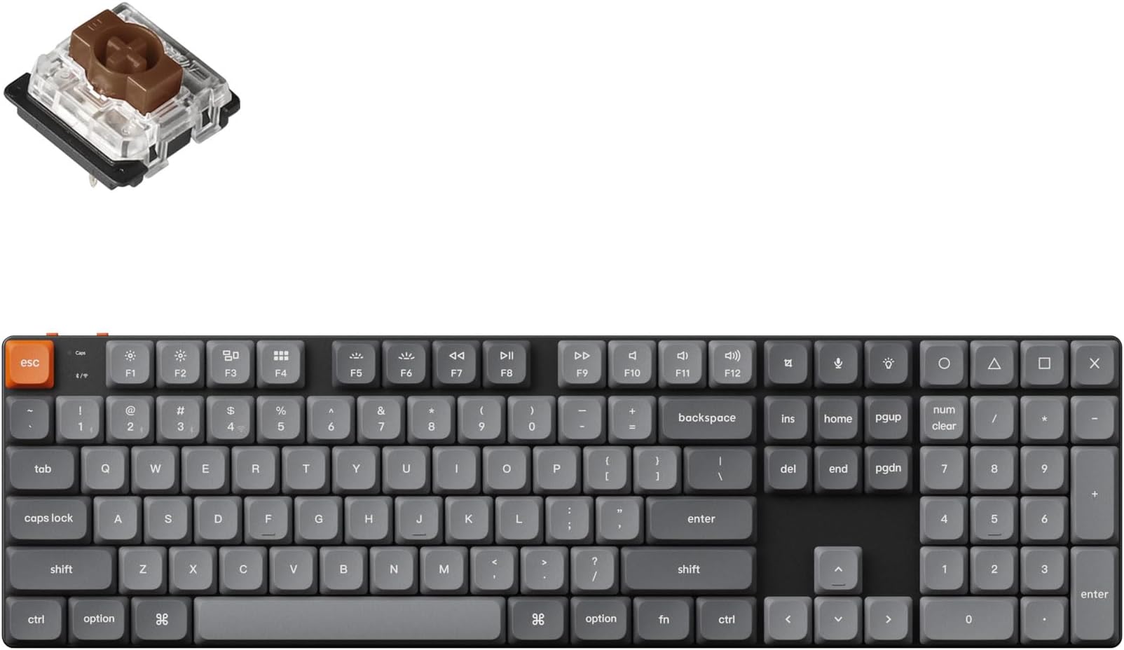 K5 Max Ultra-Slim Wireless Custom Mechanical Keyboard, QMK/VIA Programmable 3-Mode Bluetooth/2.4 GHz/Wired with White Backlight Low Profile Gateron Brown Switch, PBT Keycaps for Mac Win Linux