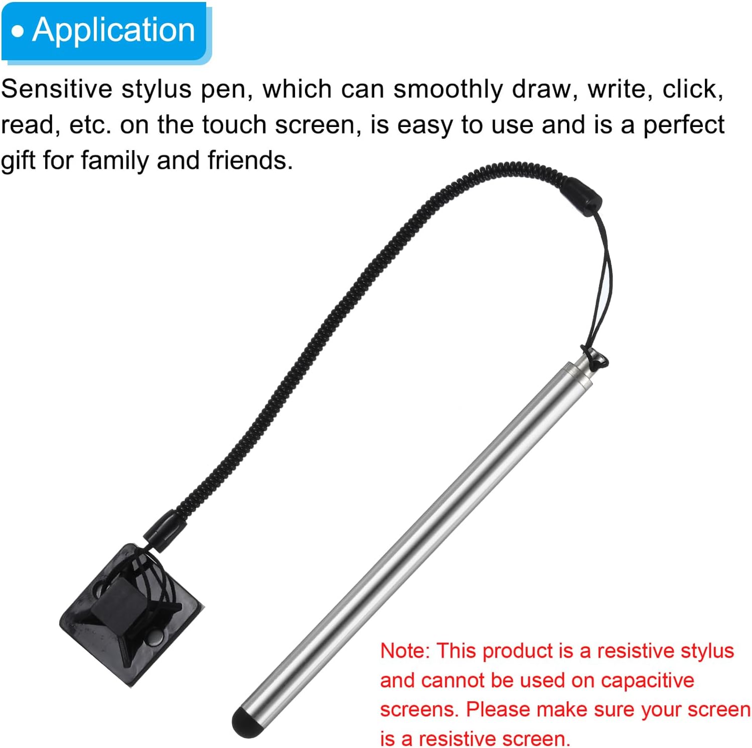 MECCANIXITY 2pcs Resistive Touch Screens Pen Resistance Pen for Car Navigation GPS POS, Silver
