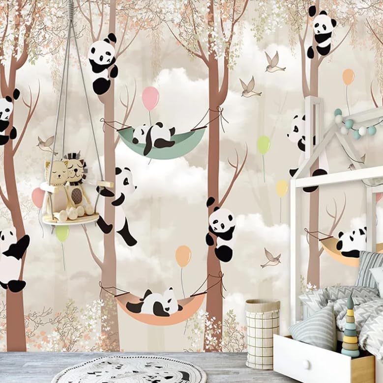Papier peint panoramique panda 3D pour chambre d'enfant 400x280 cm