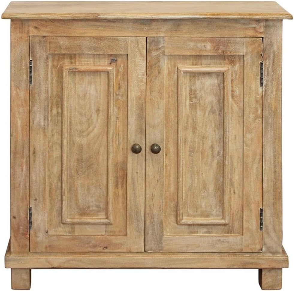 Moti Jenna 2-Door Solid Wood Sideboard in Distressed Natural Finish