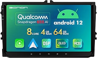 Eonon Android 12 Car Stereo for Volkswagen/SEAT/Skoda, Wireless Apple CarPlay & Android Auto GPS Navigation Car Radio, 9 Inch QLED Touchscreen Head Unit, Octa Core 4GB RAM+64GB ROM - VWA12S