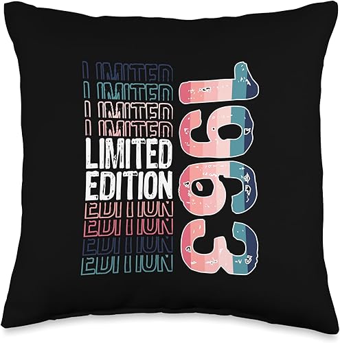 Limited Edition Vintage 1963 Retro Birthday Throw Pillow