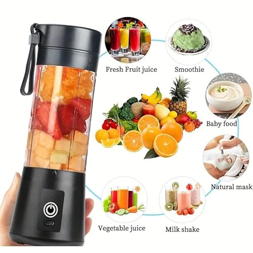 GaxQuly-Blender-For-Smoothie-And-Juices-Protein-Shakes-6-Blade-Usb-Rechargeable-Fruit-Juicer-for-Gym-Office-School-Outdoor-Picnic-Travel-built-in-Jar