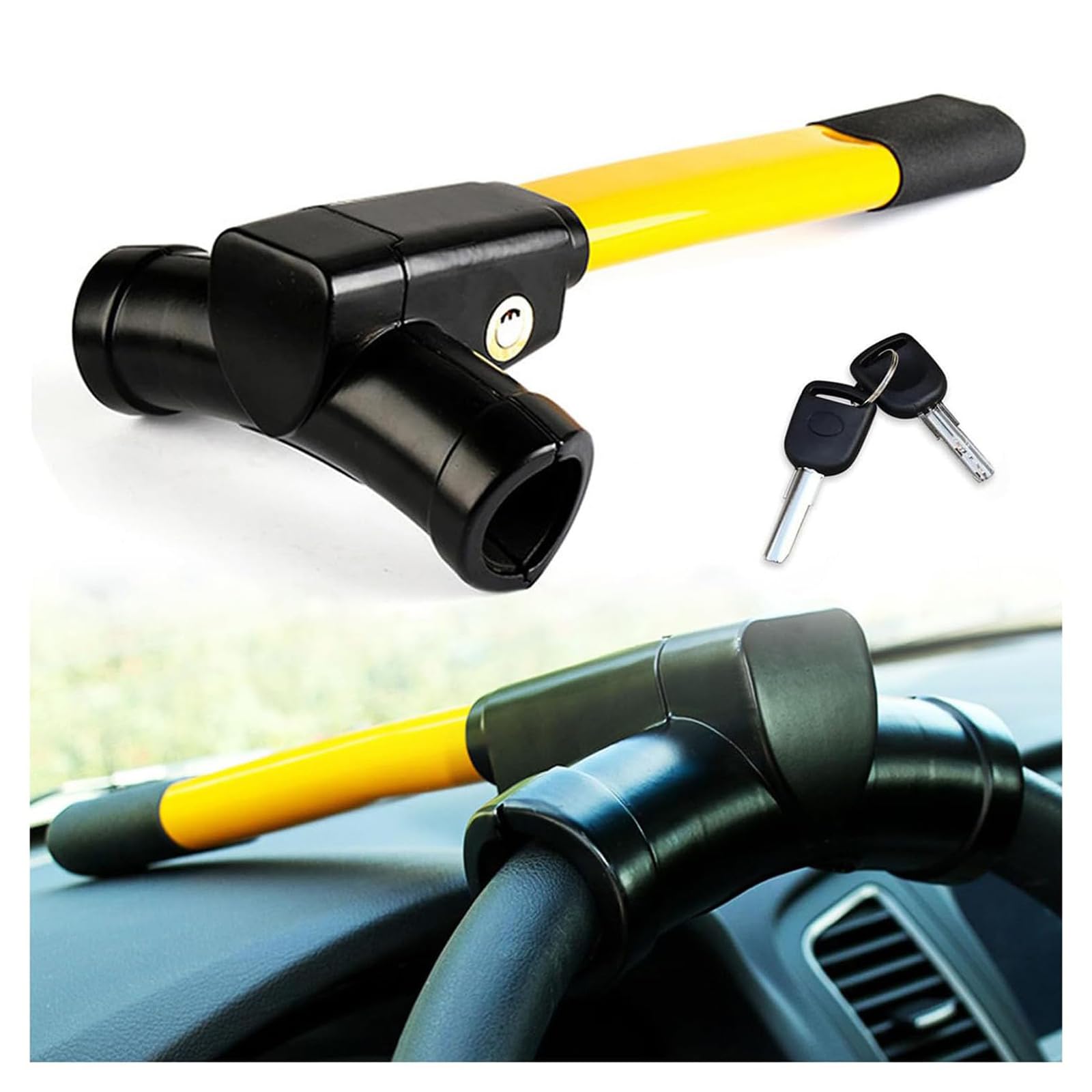 XWIXZ Car Steering Wheel Locks, for Volvo XC40 2019-2024 Car Lock Anti-Theft Device High Visibility Immobiliser Vehicle Security Lock