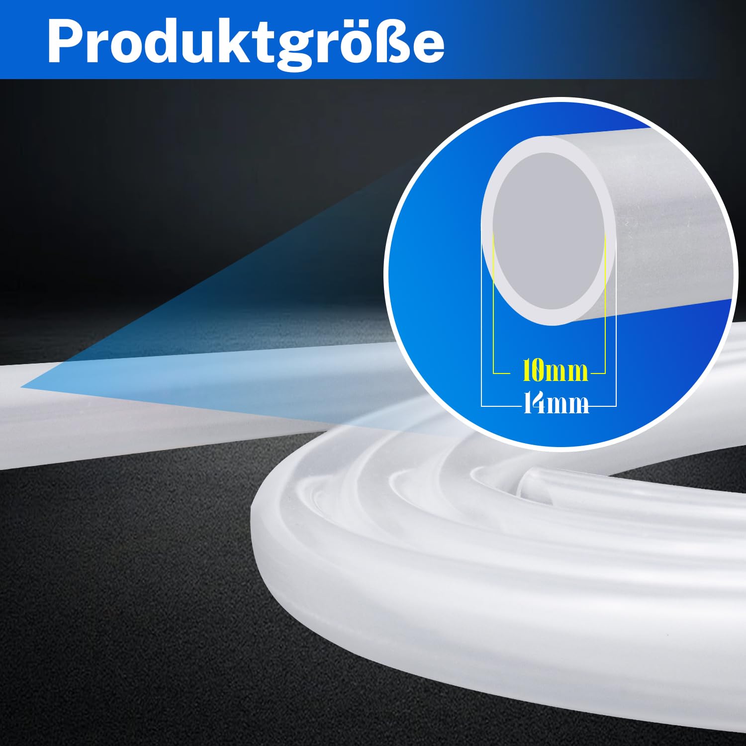 Tuyau Vitryl (Silicone Alimentaire) - Couronne de 25 m, Transparent, 10 mm / 14 mm devis sous 1h