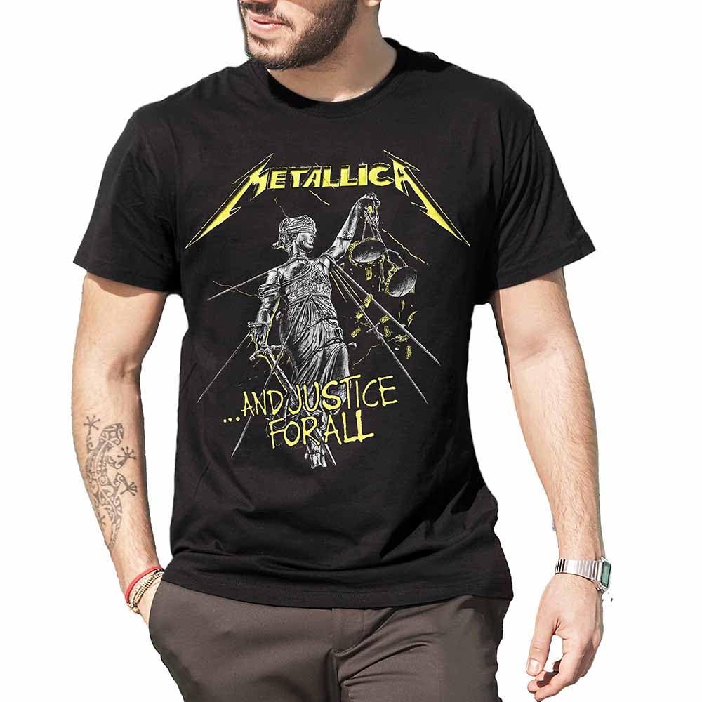 Metallica T-shirt And Justice for all. Oficjalna koszulka rockowa z zespołu Heavy Metal, koszulka unisex dla dorosłych chłopców.