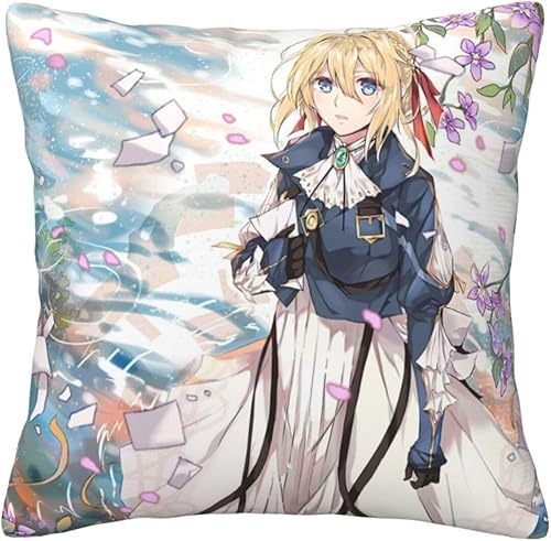 Miniatura 9 de Evergarden - Fundas de almohada violeta con diseño de animación, decoración del hogar, funda de almohada para sofá, asiento de automóvil, ropa de