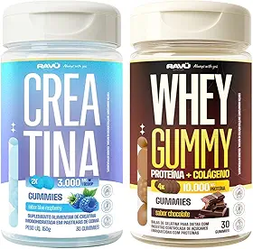 Whey Protein + Creatina em Gomas, Suplemento para Força e Performance, Formato Gummy - Ravu Nutrition