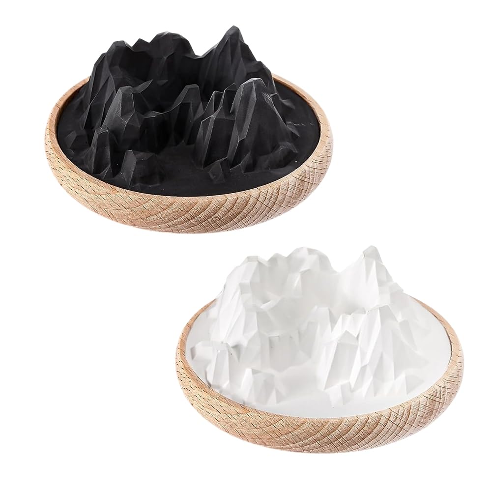 UDSKNV[KSL Mountain Passive Stone Diffuser 2 Pcs Non Electric Aroma Scent Essential Oil Diffuser Wooden Aromatherapy Decor