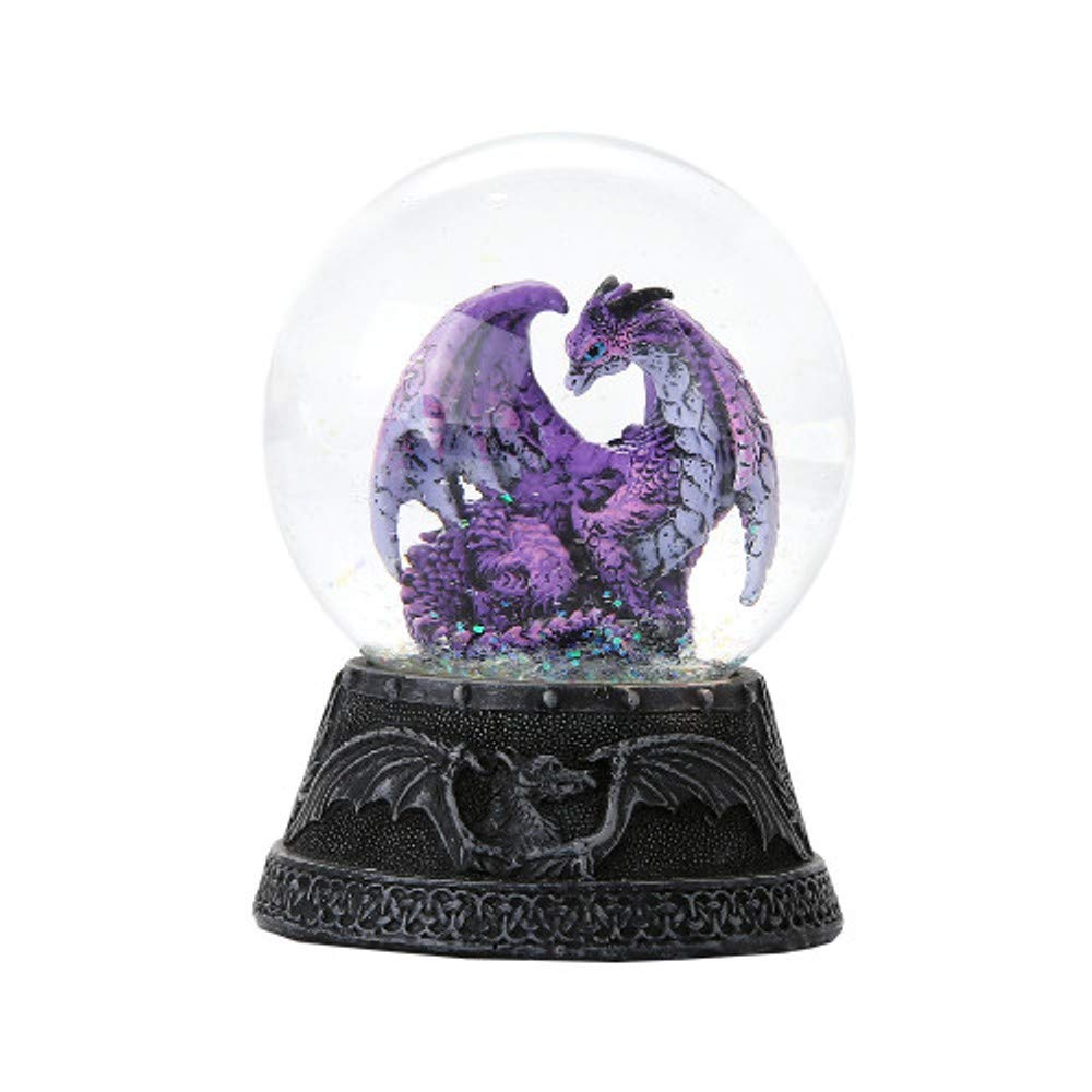 Pacific Giftware Dragon Ball Water Globe with Glitters 80mm Resin Figurine Home Decor Gift Collectible (Hoarfrost Purple)